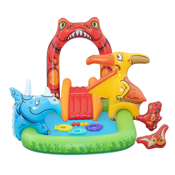 Bestway Kids Inflatable Play Splash Pool With Slide Ball Tossing Toys 242X140cm Inflatable & Kid Pools