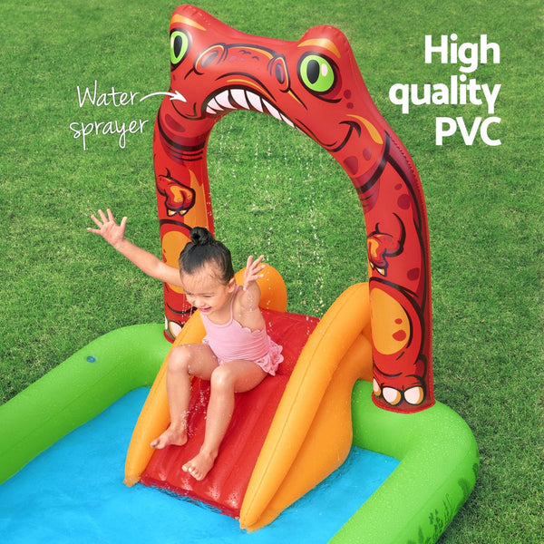 Bestway Kids Inflatable Play Splash Pool With Slide Ball Tossing Toys 242X140cm Inflatable & Kid Pools