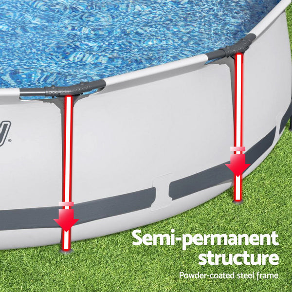 Bestway 366Cm Swimming Pool Round Filter Pump Cover Ladder Above Ground Pools