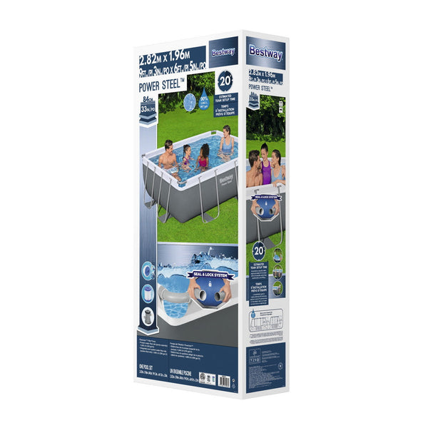 Bestway Swimming Pool 282X196x84cm Steel Frame Filter Pump 3662L Above Ground Pools