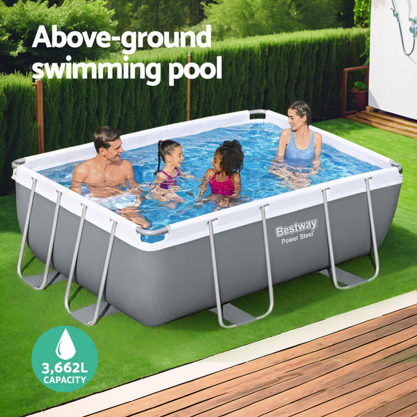 Bestway Swimming Pool 282X196x84cm Steel Frame Filter Pump 3662L Above Ground Pools