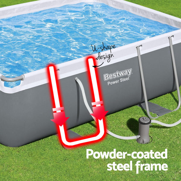 Bestway Swimming Pool 282X196x84cm Steel Frame Filter Pump 3662L Above Ground Pools