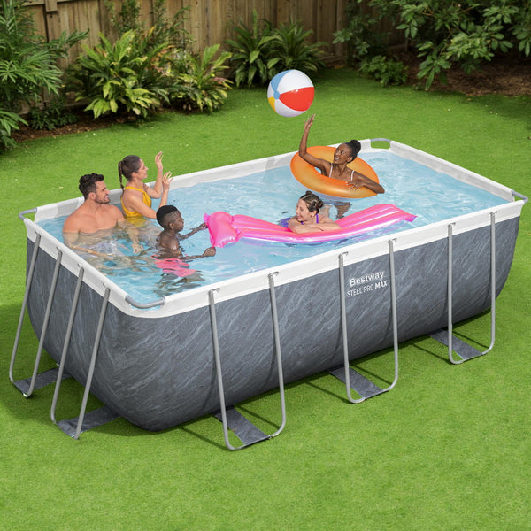 Bestway Swimming Pool 412X201x122cm Steel Frame Set W/Pump Ladder Above Ground Pools