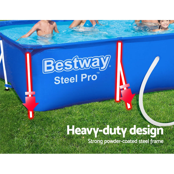 Bestway Swimming Pool 400X211x81cm Steel Frame W/ Filter Pump 5700L Above Ground Pools