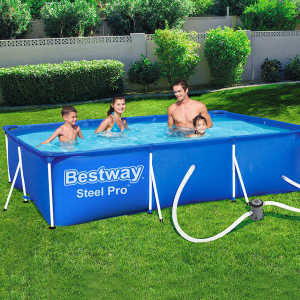 Bestway Swimming Pool 400X211x81cm Steel Frame W/ Filter Pump 5700L Above Ground Pools