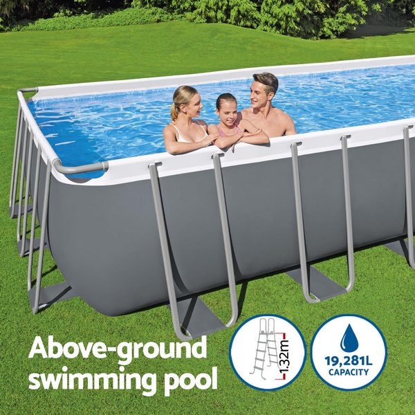 Bestway Swimming Pool 640X274x132cm Steel Frame Filter Pump Ladder 19281L Above Ground Pools