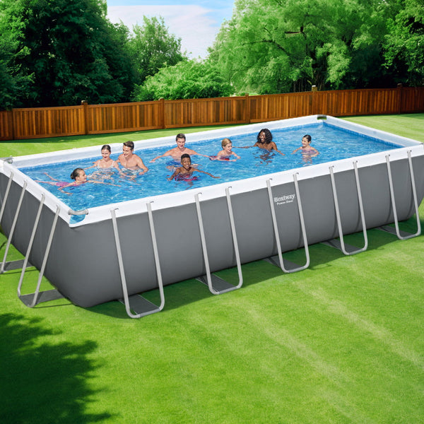 Bestway Swimming Pool 640X274x132cm Steel Frame Filter Pump Ladder 19281L Above Ground Pools