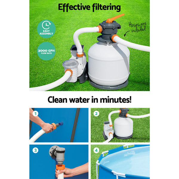 Bestway Pool Pump Sand Filter 3000Gph 11355L/H Pools Flowclear Filters Pool Filters