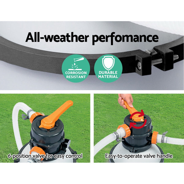 Bestway Pool Pump Sand Filter 800Gph 3028L/H Pools Flowclear Filters Pool Pumps