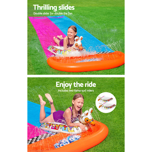 Bestway Water Slide Slip Kids 488Cm Dual Slides Splash Pad Water Slides