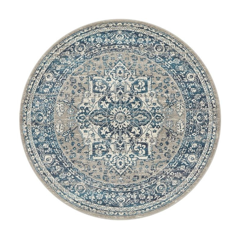 Babylon 207 Blue Round By Rug Culture 240X240cm Rugs