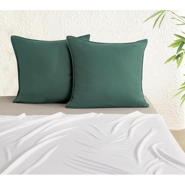 Gioia Casa Bamboo Microfibre European Pillowcase X2 (One Pair) Green Pillow Cases