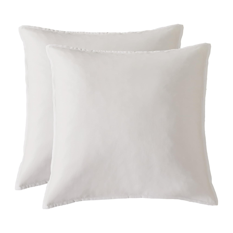 Gioia Casa Bamboo Microfibre European Pillowcase X2 (One Pair) White Pillow Cases