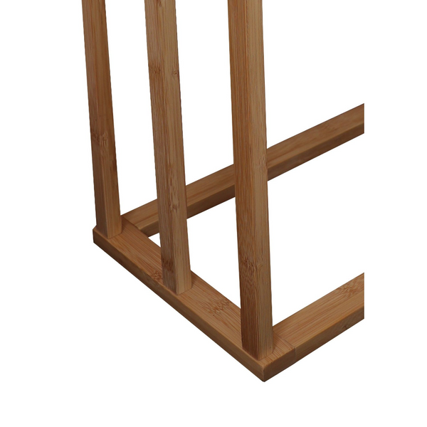 Bamboo Towel Bar Holder Rack 3 Tier Freestanding For Bathroom And Bedroom Towel Racks