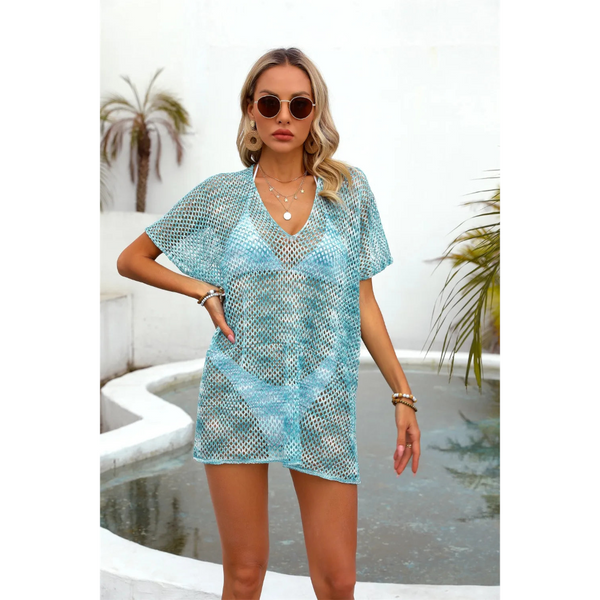 Beach Hoodie Gradient Hollow Knitted Sunscreen Hoodies & Sweatshirts