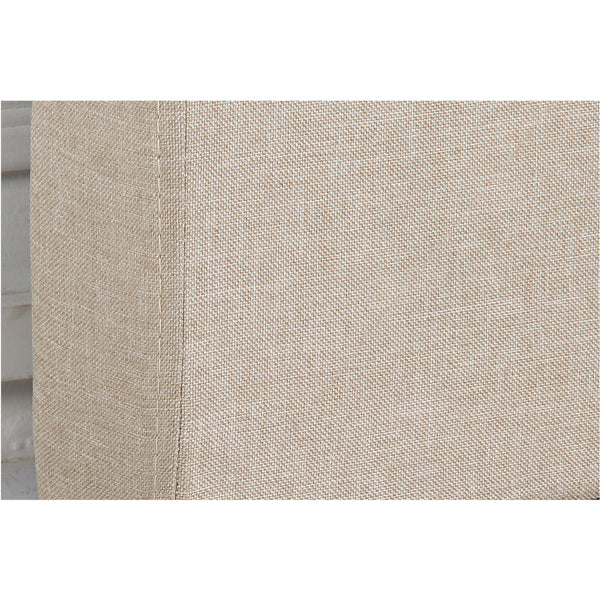 Bed Head King Beige Headboard Upholstery Fabric Tufted Buttons Headboards & Footboards