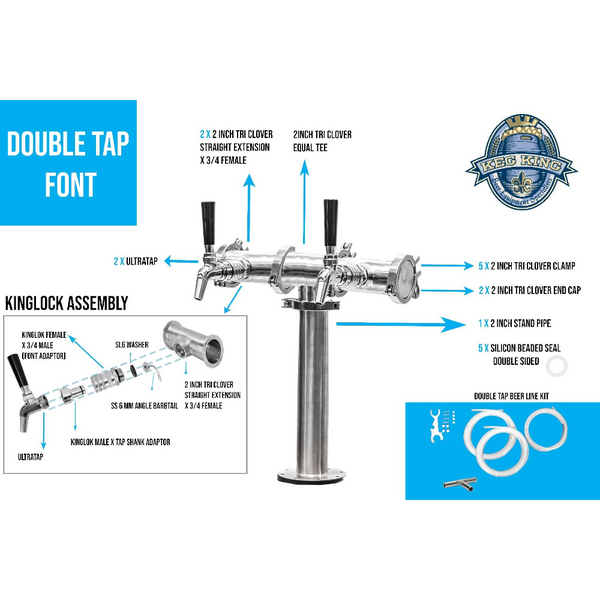 Beer Font Tower Double Tap Modular With Dispensers