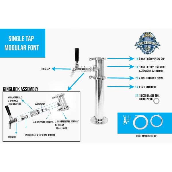 Beer Font Tower Single Tap Modular With Dispensers