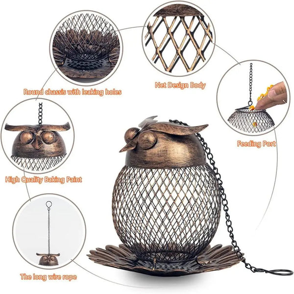 Bird Feeder Outdoor Metal Automatic Feeding Tool Multiple Hole Dispenser Holder Bird Feeders