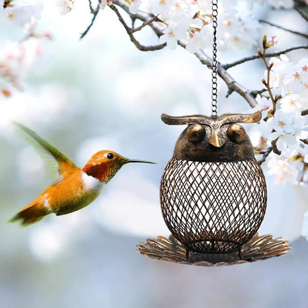 Bird Feeder Outdoor Metal Automatic Feeding Tool Multiple Hole Dispenser Holder Bird Feeders