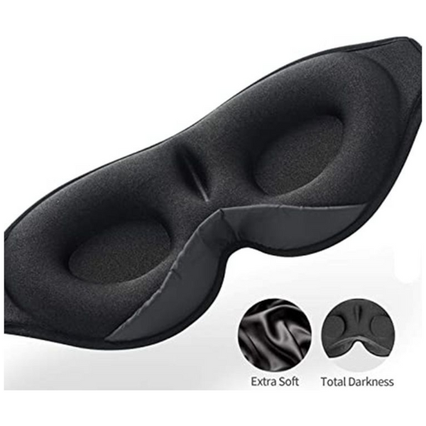 Elosung Black 3D Contoured Bluetooth Sleep Eye Mask Ultra Soft Wireless Music For Travel Meditation Eye Masks