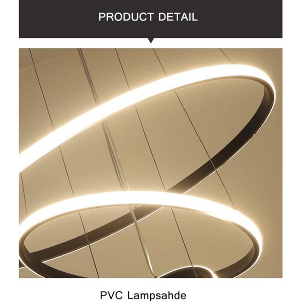 Black 3 Rings Minimalist Led Pendant Light Circular Chandelier Chandeliers & Ceiling Fixtures