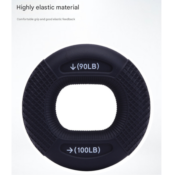 Black 90/100Lb 2 Pack Silicone Hand Grip Strengthener Rings Dual Resistance Finger Exerciser And Forearm Trainer Muscle Recovery Carpal Tunnel Prevent