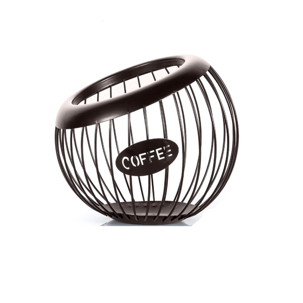 Elosung Black Handcrafted Coffee Capsule Storage Basket Iron Art Design Racks & Holders
