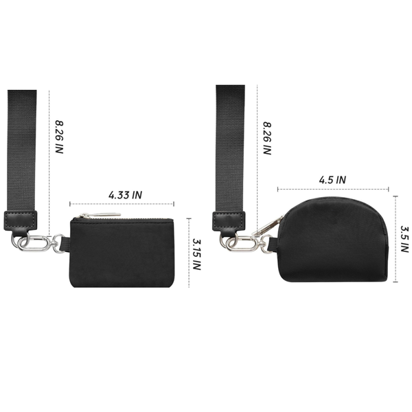 Elosung Black Ladies Wrist Bag Mini Wallet For Cards Coins And Keys Lightweight Stylish Organizer Perfect Daily Use Wallets