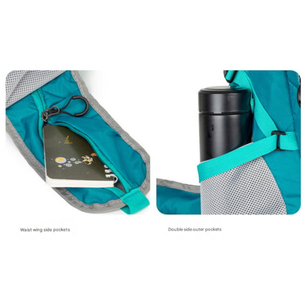 Black Professional Large Capacity Hiking Backpack Waterproof Lightweight Outdoor Trekking Rucksack With Hydration Port And Emergency Safety Whistle Ru