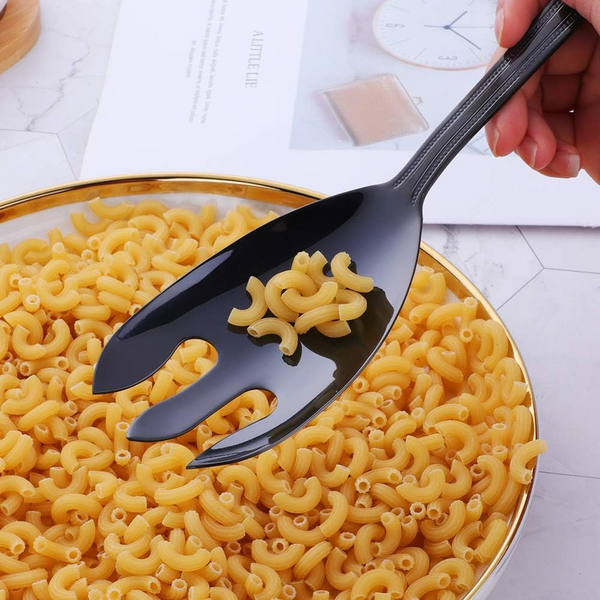 Serving Utensils & Sets Black Stainless Steel Giant Salad Spoon And Fork Set Kitchen Dining Bar