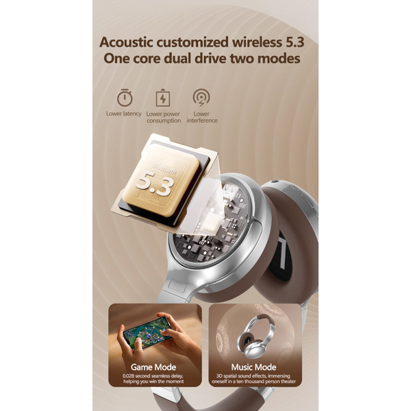 Black Vje901 Wireless Bluetooth Over Ear With Active Noise Cancelling Headphones