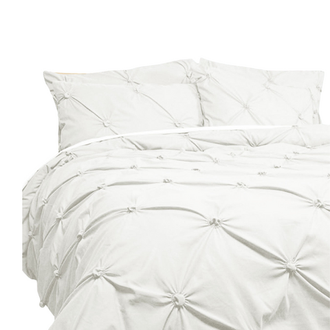 Bloomington Puffy Quilt Cover Set White Double Quilt Covers