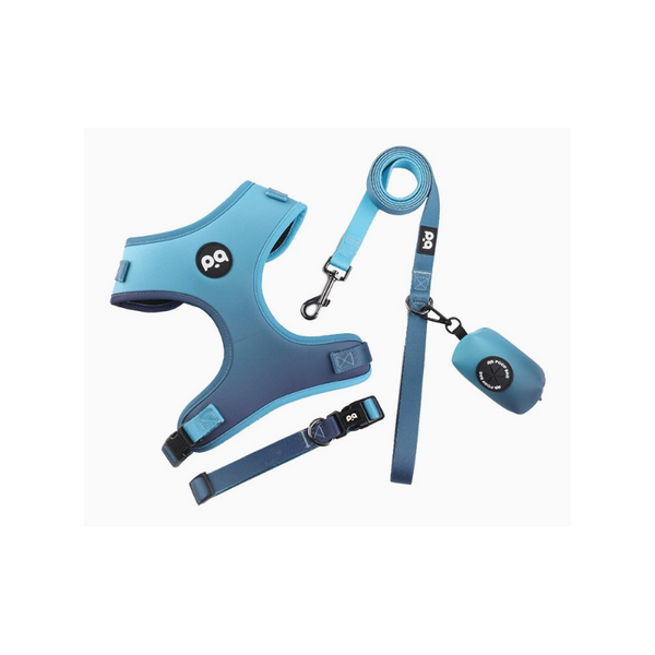 Xs Blue Soft Pet Harness With Leash & Poop Bag Dispenser Small Animal Supplies