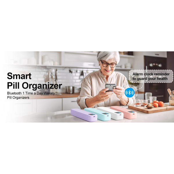 Bluetooth Smart Electronic Pill Case With Timer Clock 7 Day Portable Dispenser Box Pill Boxes