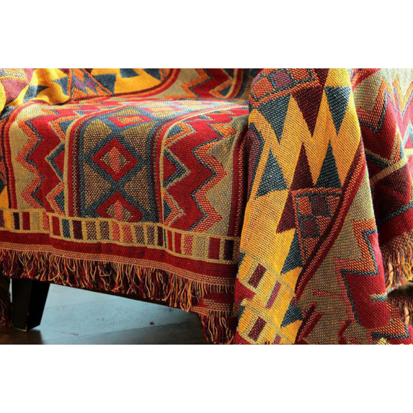 Bohemian Bed Blanket Cover Geometric Tapestry Sofa Cotton Material Blankets