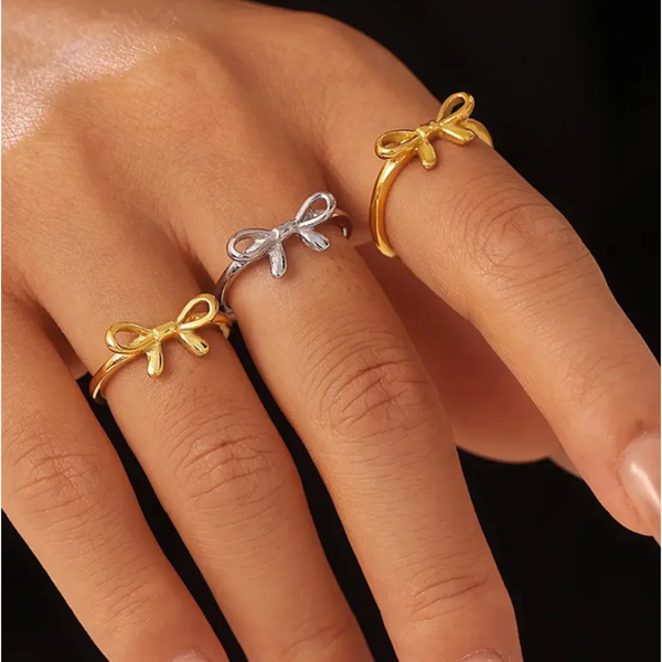 Bow Ring Stainless Steel In Style Jewelry Rings