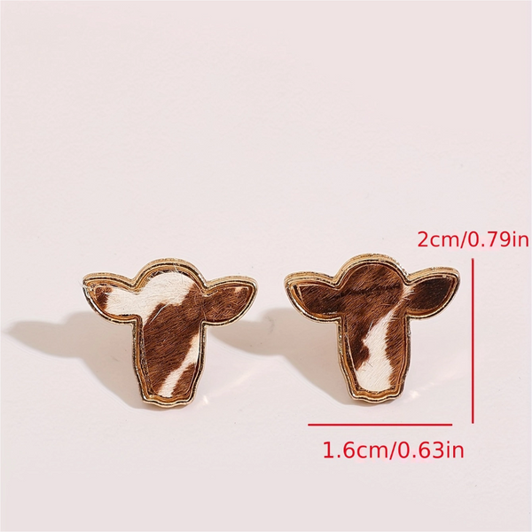 Veile Studios Bull Head Western Cowboy Alloy Unisex Punk Style Earrings