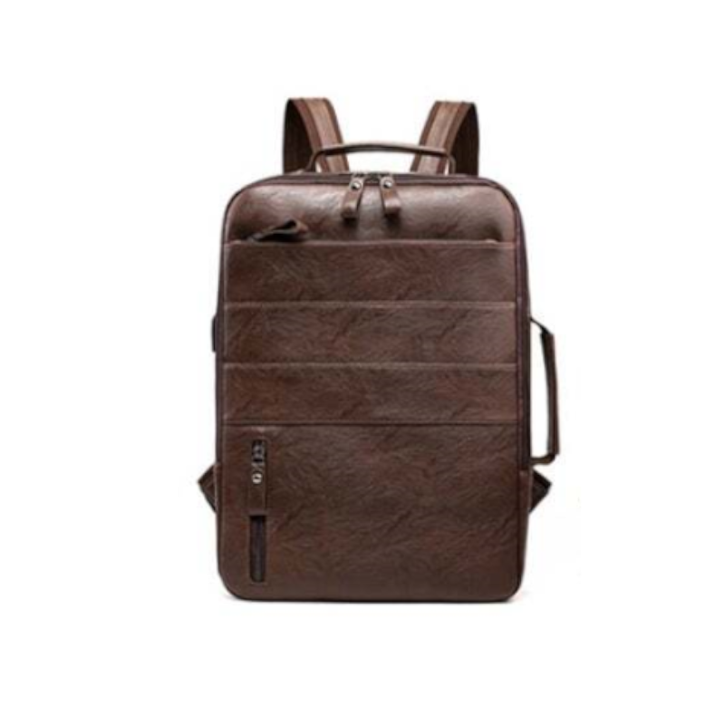 Business For Men Waterproof Pu Leather Laptop Bag Large Capacity Usb Charging Rucksack Male Fashion Bagpack Backpacks