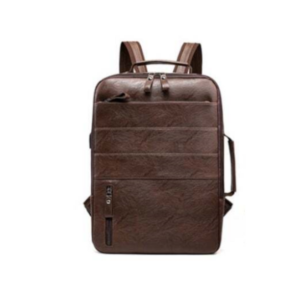 Business For Men Waterproof Pu Leather Laptop Bag Large Capacity Usb Charging Rucksack Male Fashion Bagpack Backpacks