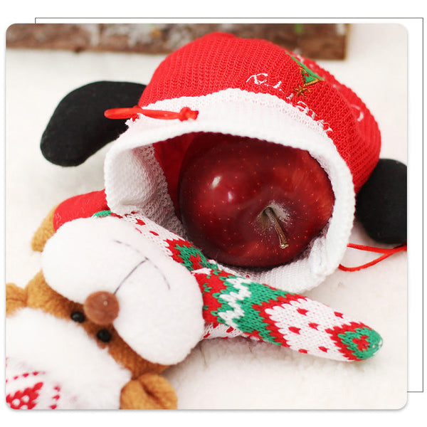 Knitted Doll Waist Belt With Drawstring Apple Pocket Gift Bags