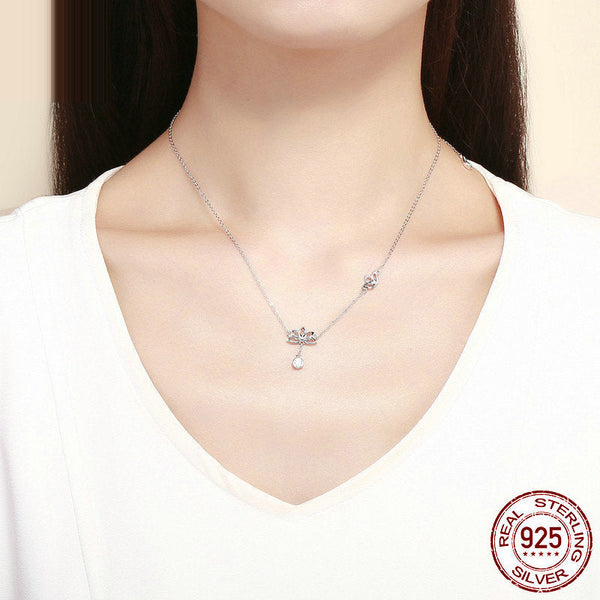 Silver Lotus Delicate Necklace Necklaces & Pendants