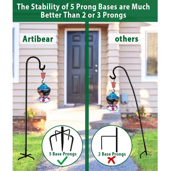 2Pcs Bird Feeder Hooks Stand Metal Lamp Lantern Holders Decoration Garden Plant Flower Basket Hangers Feeders