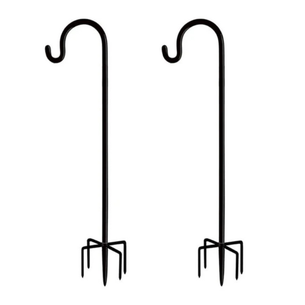 2Pcs Bird Feeder Hooks Stand Metal Lamp Lantern Holders Decoration Garden Plant Flower Basket Hangers Feeders