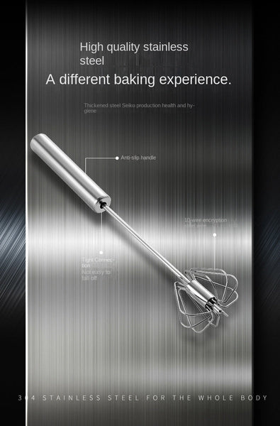 Stainless Steel Egg Beater Semi Automatic Hand Press Rotary Household Kitchen Manual Other Kitchen Gadgets