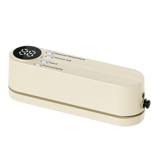 Beige Cordless 3 In 1 Food Sealer For Dry Or Moist Bags Chips & Inflation Vacuum Sealers