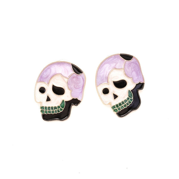 Veile Studios Alloy Drip Oil Skeleton Fun And Cute Halloween Earrings