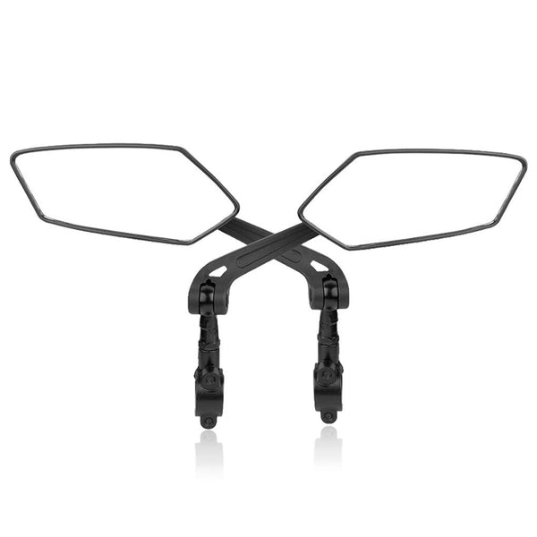 Bike Mirror Adjustable Handlebar Rear View For Mountain Road Bicycle 2 Pack (Black) Mirrors