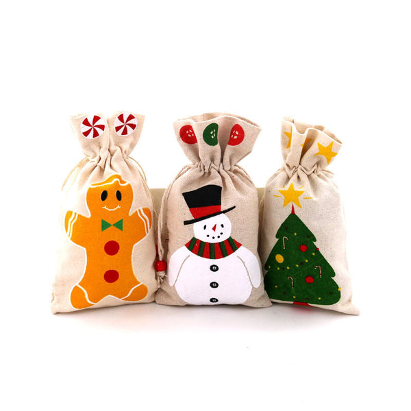 Santa Claus Candy Packaging Cotton And Linen Cloth Bags Christmas Gift Gift Bags