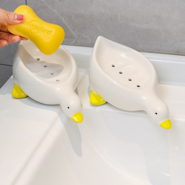 Cute Little Yellow Duck Soap Box Draining Toilet Sink New Soap Dishes & Dispensers